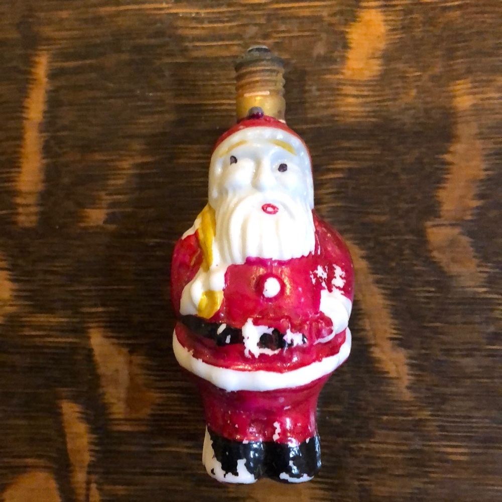 Antique Milk Glass Christmas Light Bulb